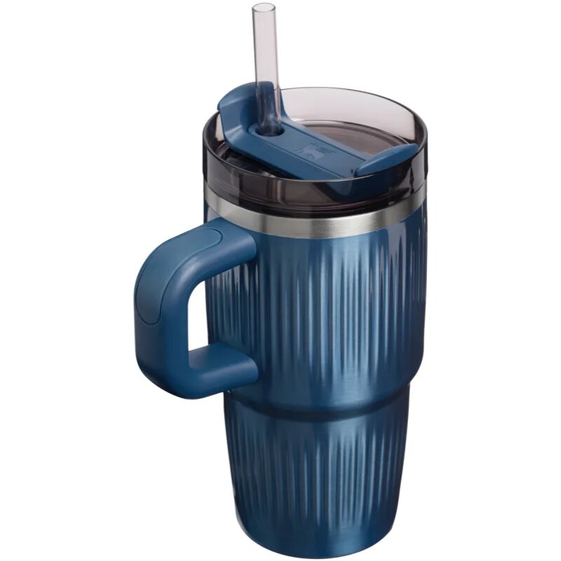 Stanley Quencher H2.O Fluted Tumbler lonček iz nerjavečega jekla s slamico majhen Glacial Blue Shine 1 kos
