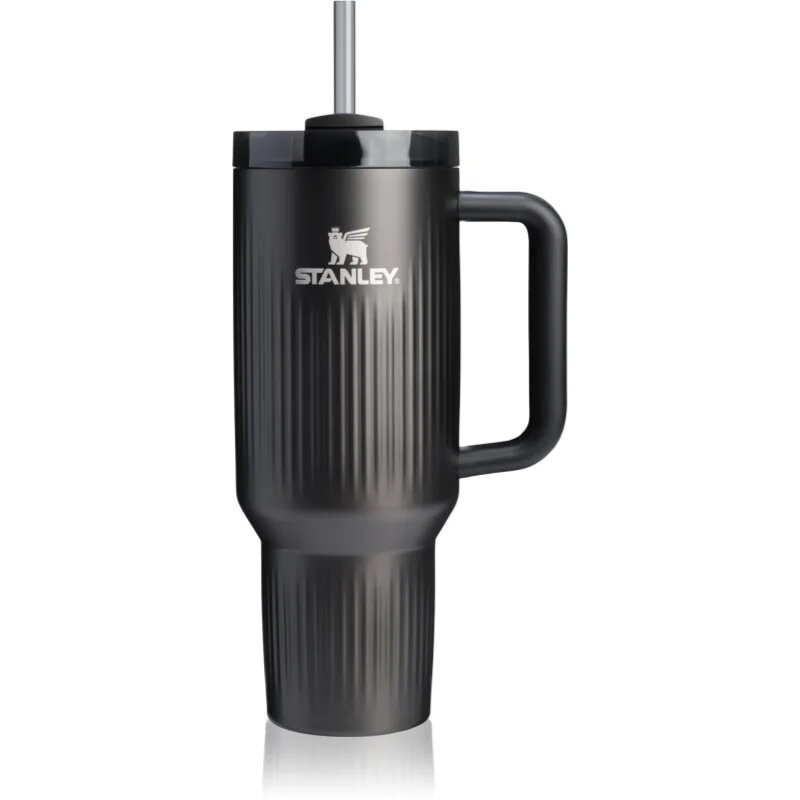 Stanley Quencher H2.O Fluted Tumbler lonček iz nerjavečega jekla s slamico velik Black PVD 1 kos