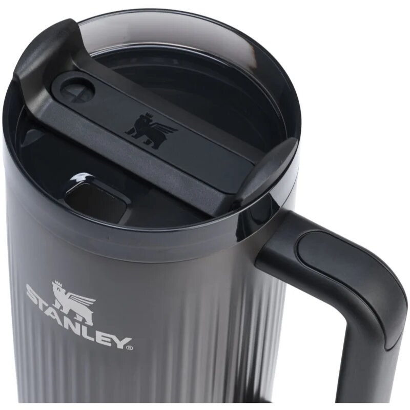 Stanley Quencher H2.O Fluted Tumbler lonček iz nerjavečega jekla s slamico velik Black PVD 1 kos