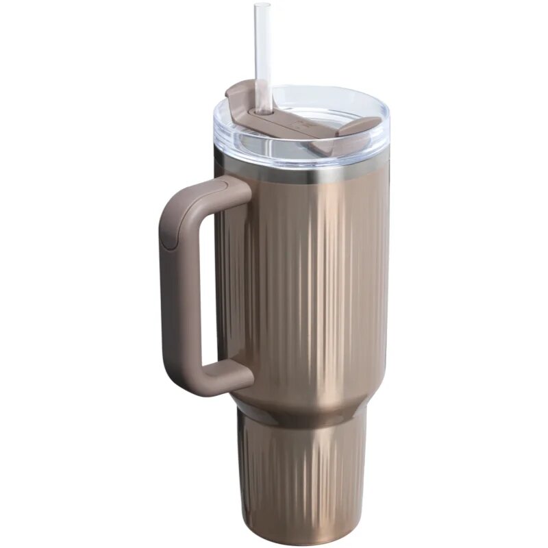 Stanley Quencher H2.O Fluted Tumbler lonček iz nerjavečega jekla s slamico velik Pale Gold Shine 1 kos