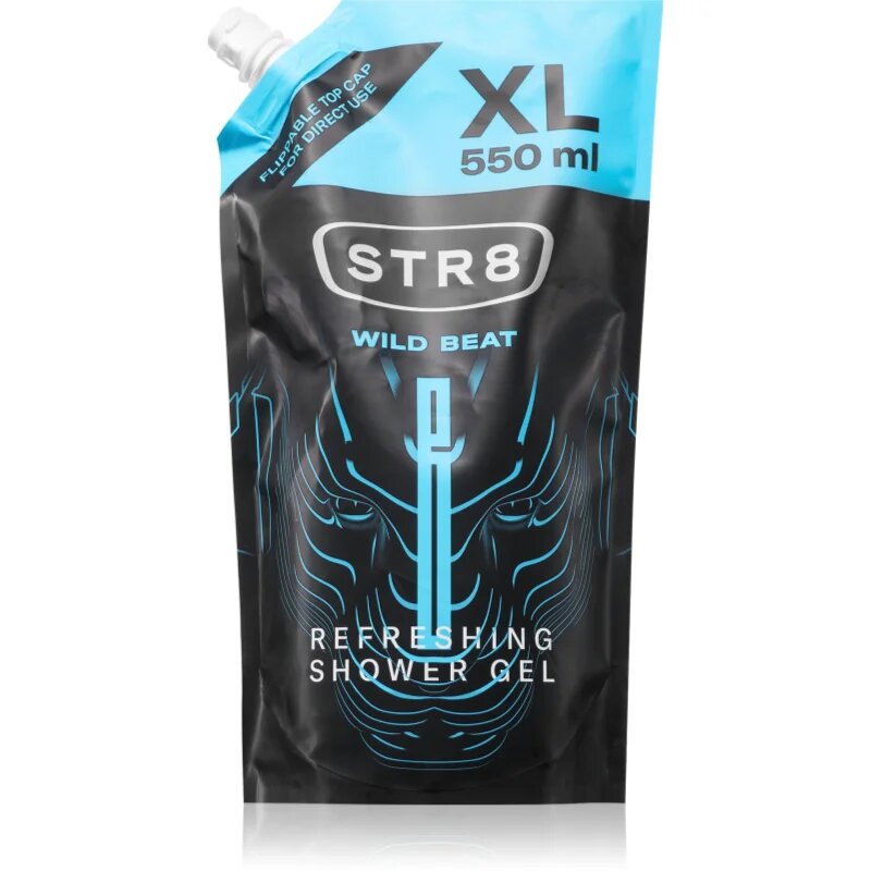 STR8 Wild Beat gel za prhanje nadomestno polnilo za moške 550 ml