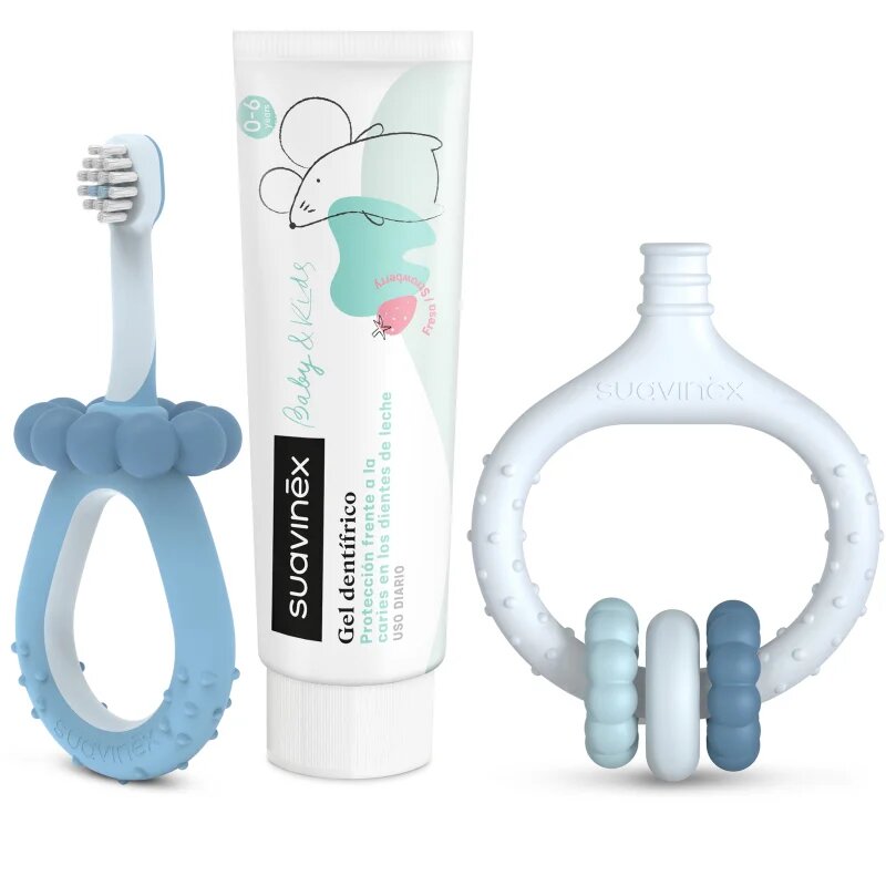 Suavinex Baby & Kids My First Dental Care Set darilni set za dojenčke in otroke Blue