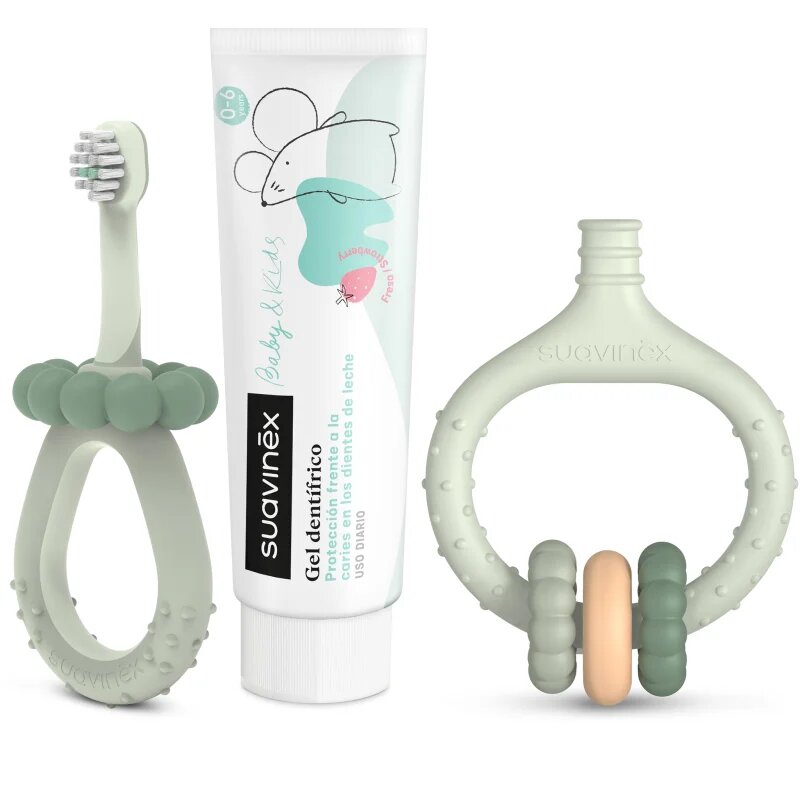 Suavinex Baby & Kids My First Dental Care Set darilni set za dojenčke in otroke Green