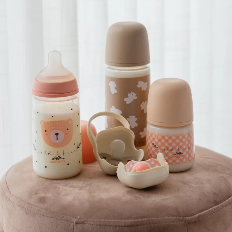 Suavinex Birdies Anticolic Baby Bottle steklenička za dojenčke Pink 270 ml