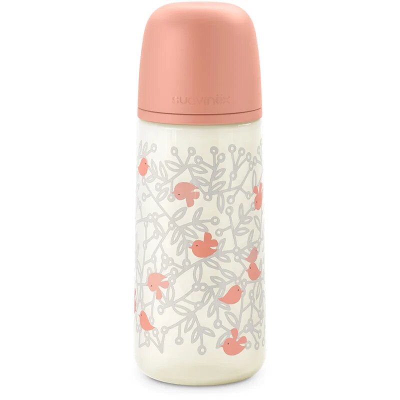 Suavinex Birdies Anticolic Baby Bottle steklenička za dojenčke Pink 360 ml