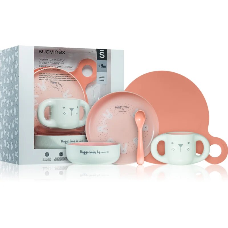 Suavinex Hygge Toddler Feeding Set jedilni set za otroke 6 m+ Pink