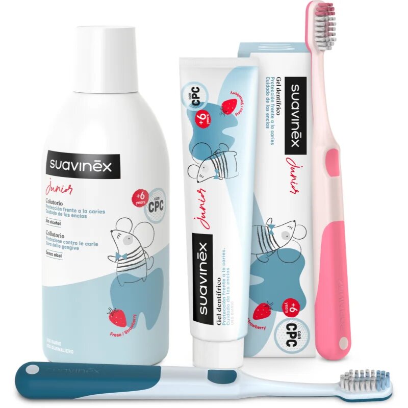 Suavinex Junior 6 y+ zobna ščetka za otroke Pink 1 kos