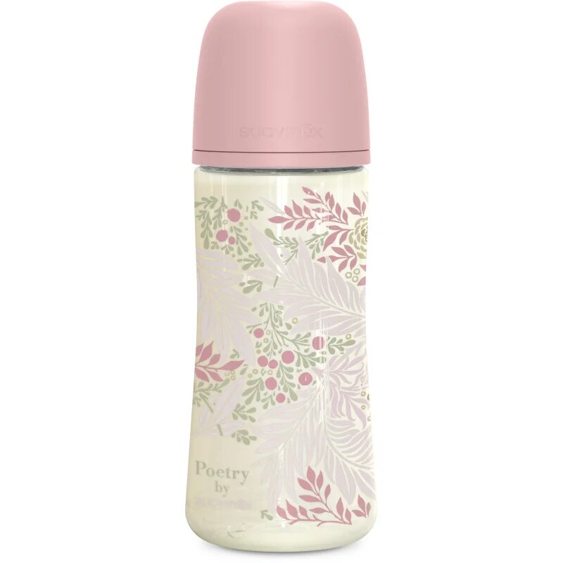 Suavinex Poetry SX Pro Physiological L steklenička za dojenčke 6 m+ Dense Flow - Pink 1 kos