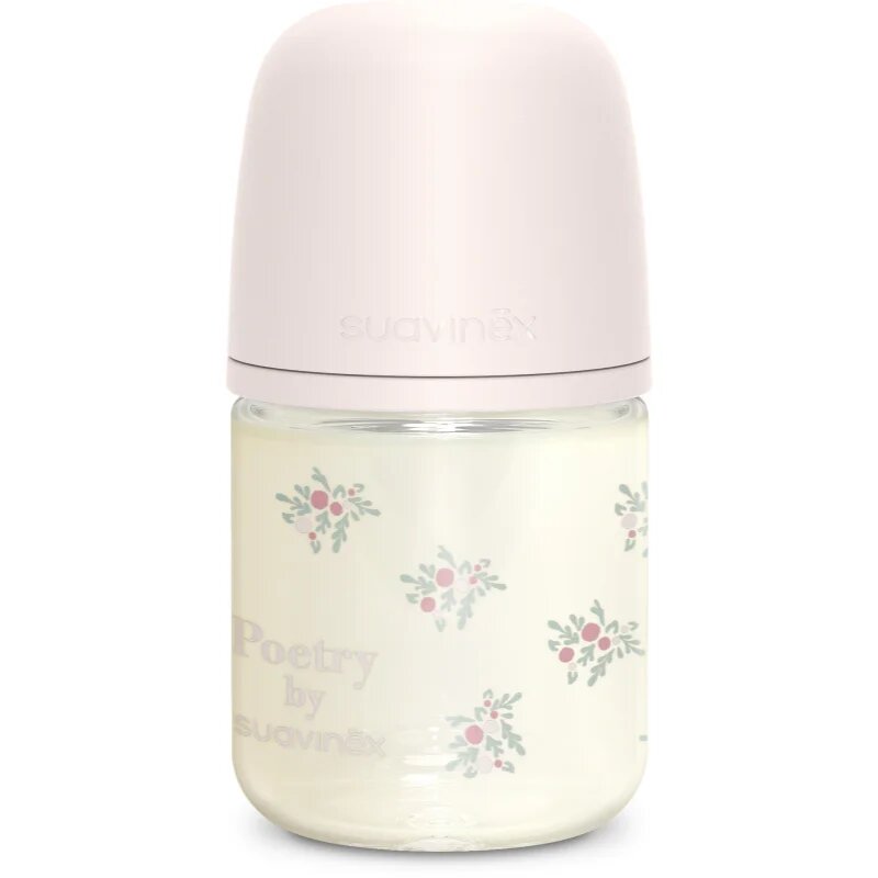Suavinex Poetry SX Pro Physiological S steklenička za dojenčke 0 m+ Slow Flow - Pink 1 kos