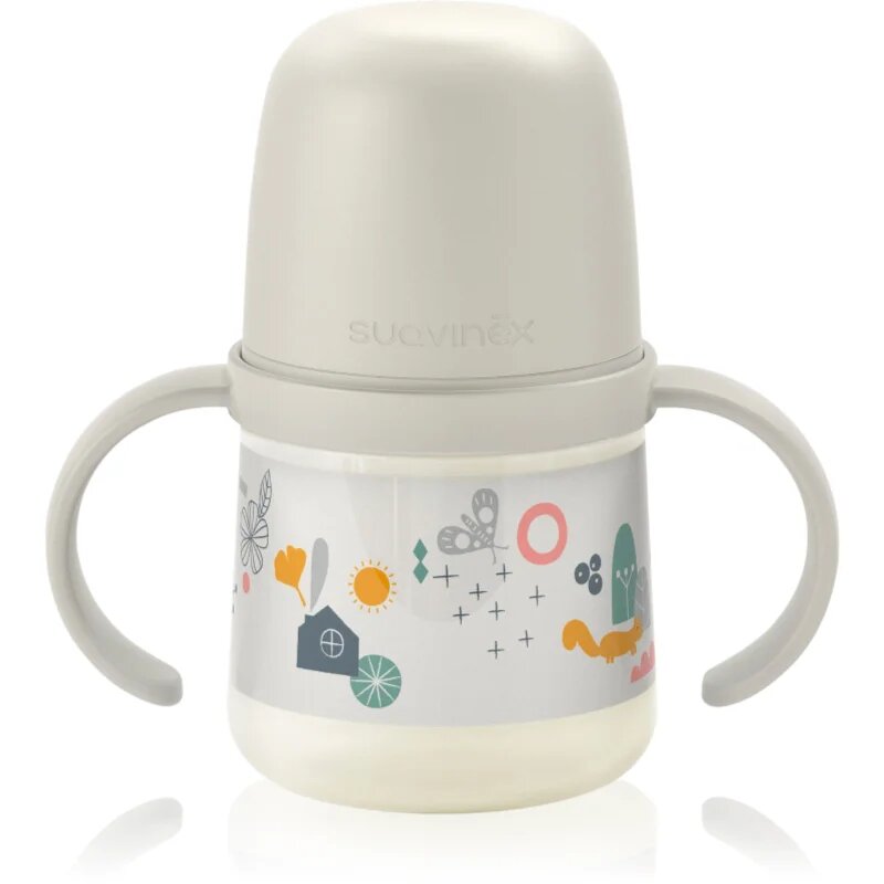 Suavinex Walk First steklenička za otroke z ročaji 6 m+ Cream 1 kos