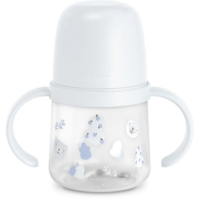 Suavinex Wild & Free Bottle With Soft Spout steklenička z ročaji Blue 150 ml