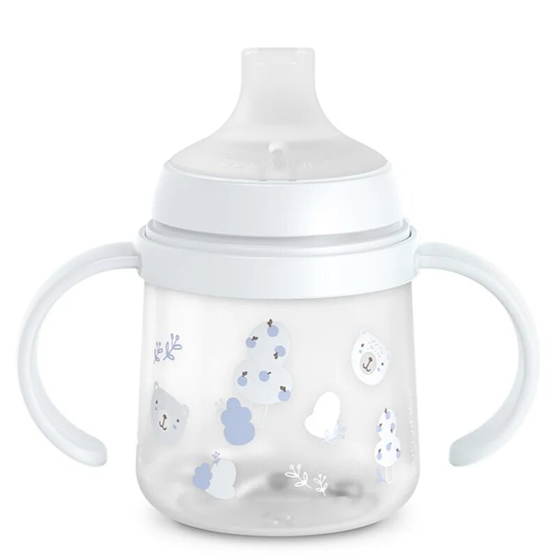 Suavinex Wild & Free Bottle With Soft Spout steklenička z ročaji Blue 150 ml