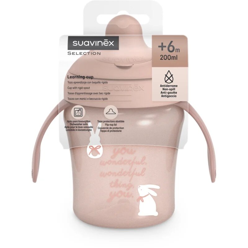 Suavinex Wonderland Learning Cup otroški lonček Pink 200 ml