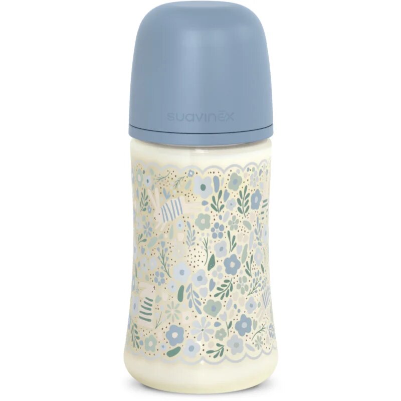 Suavinex Wonderland SX Pro Physiological Anti-Colic steklenička za dojenčke M Medium Flow 3 m+ Blue Flower 270 ml