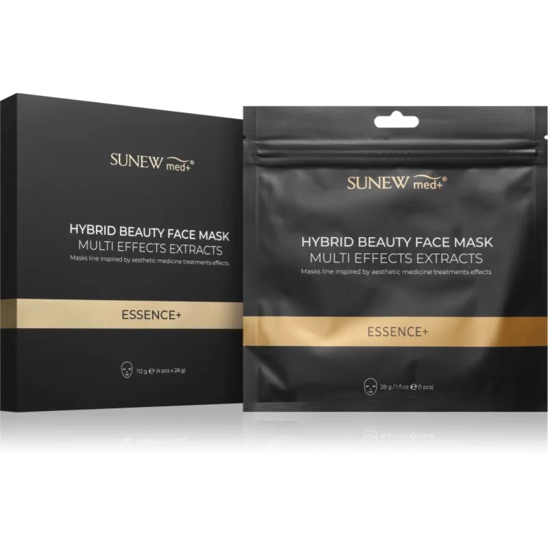 SUNEWMED+ ESSENCE+ Face Sheet Mask with Peptides and Snail Mucin vlažilna tekstilna maska s peptidi 4 kos