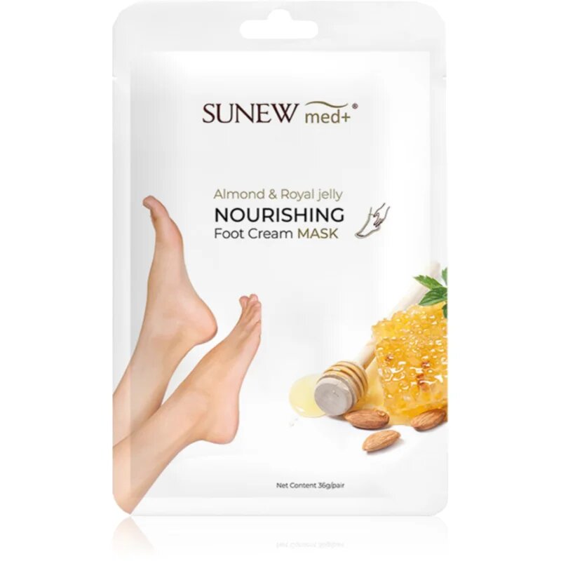 SUNEWMED+ Moisturising Foot Mask with Sweet Almond Oil and Royal Jelly vlažilna maska za stopala 1 par