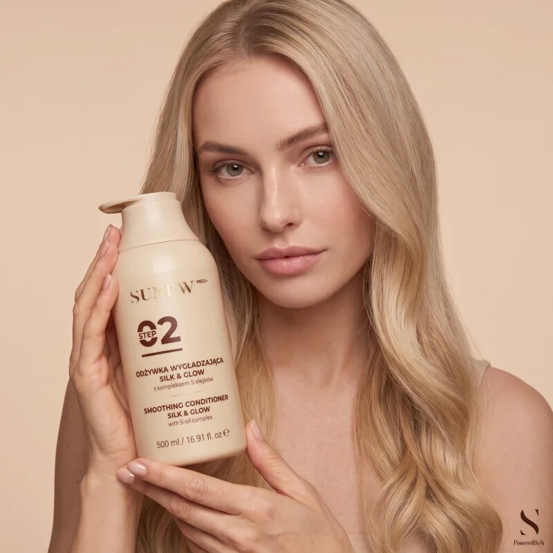 SUNEWMED+ Silk & Glow Repairing Conditioner gladilni balzam za sijaj in mehkobo las 500 ml