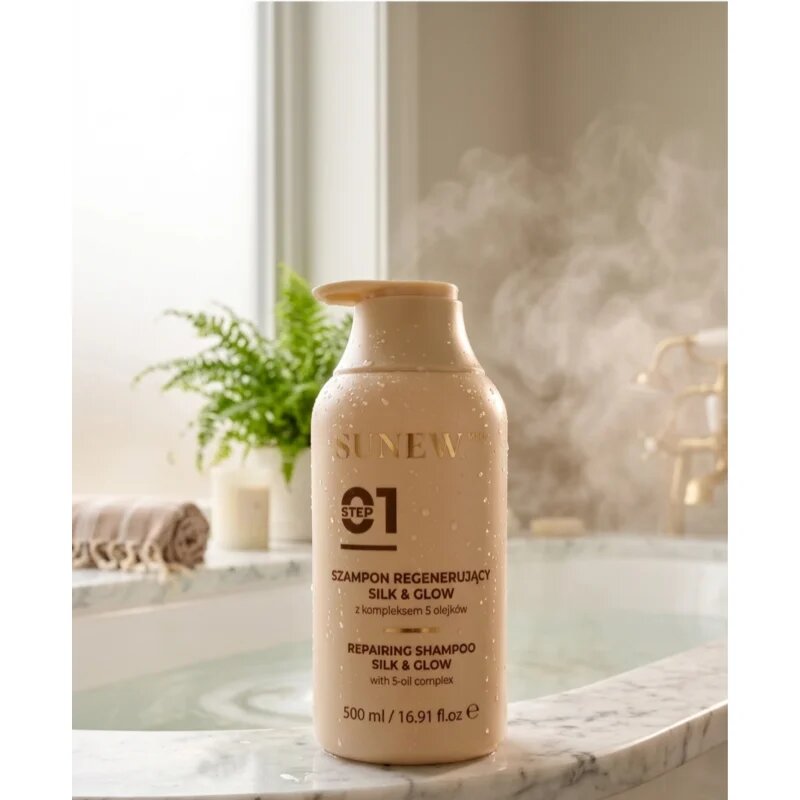 SUNEWMED+ Silk & Glow Repairing Shampoo globinsko regeneracijski šampon 500 ml
