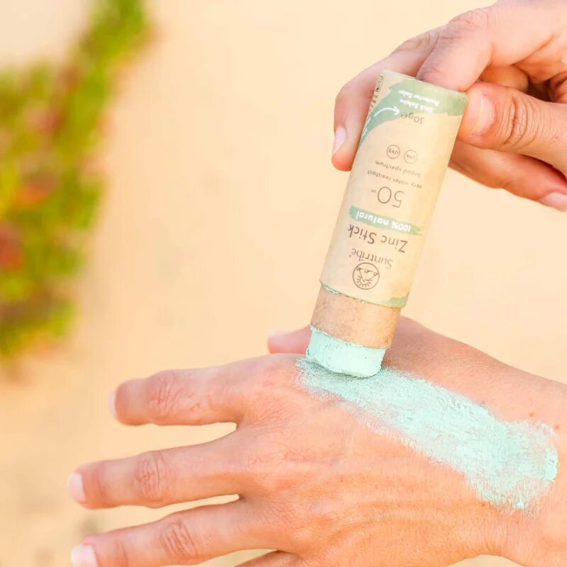 Suntribe Sports Zinc Stick mineralna zaščitna paličica za občutljive predele kože SPF 50 Mint Green 30 g