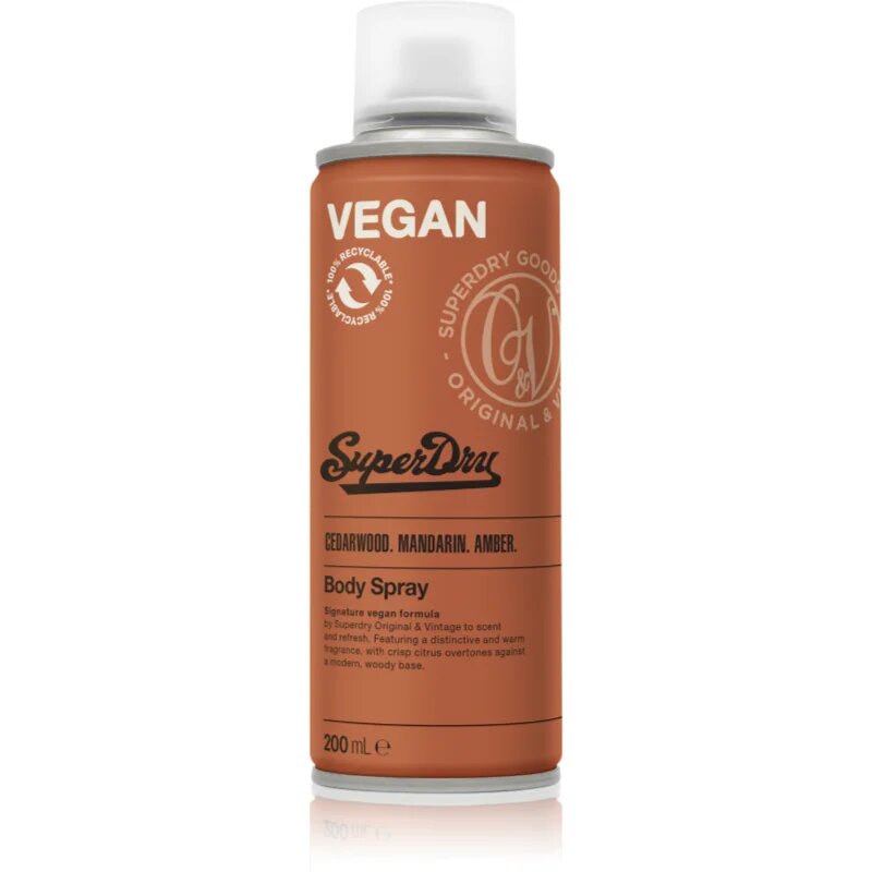 Superdry Cedarwood. Mandarin. Amber. pršilo za telo za moške 200 ml