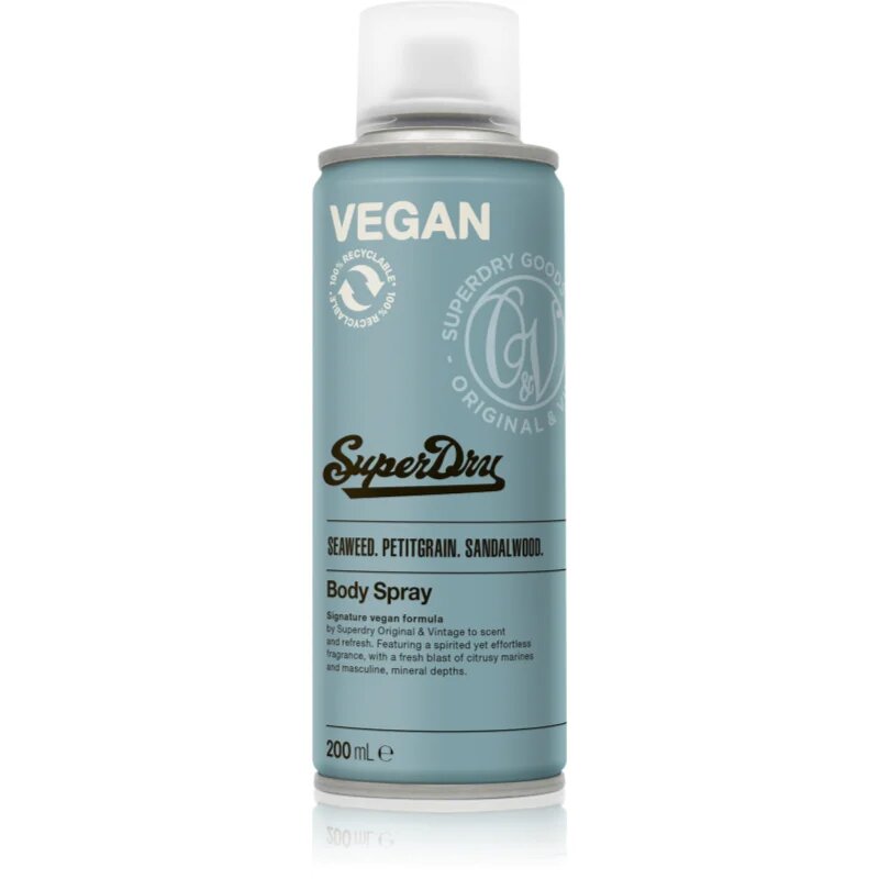 Superdry Seaweed. Petitgrain. Sandalwood. pršilo za telo za moške 200 ml