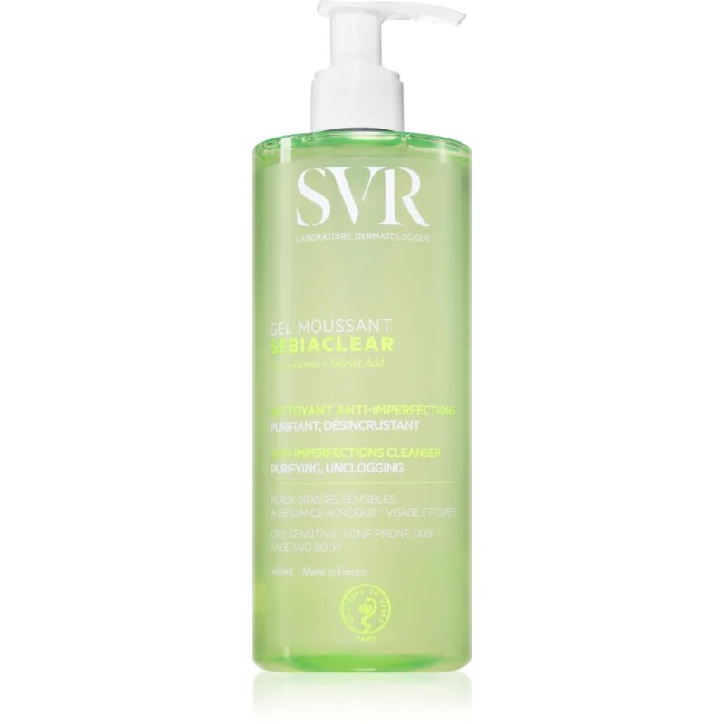 SVR Sebiaclear Gel Moussant čistilni penasti gel za mastno in problematično kožo 400 ml