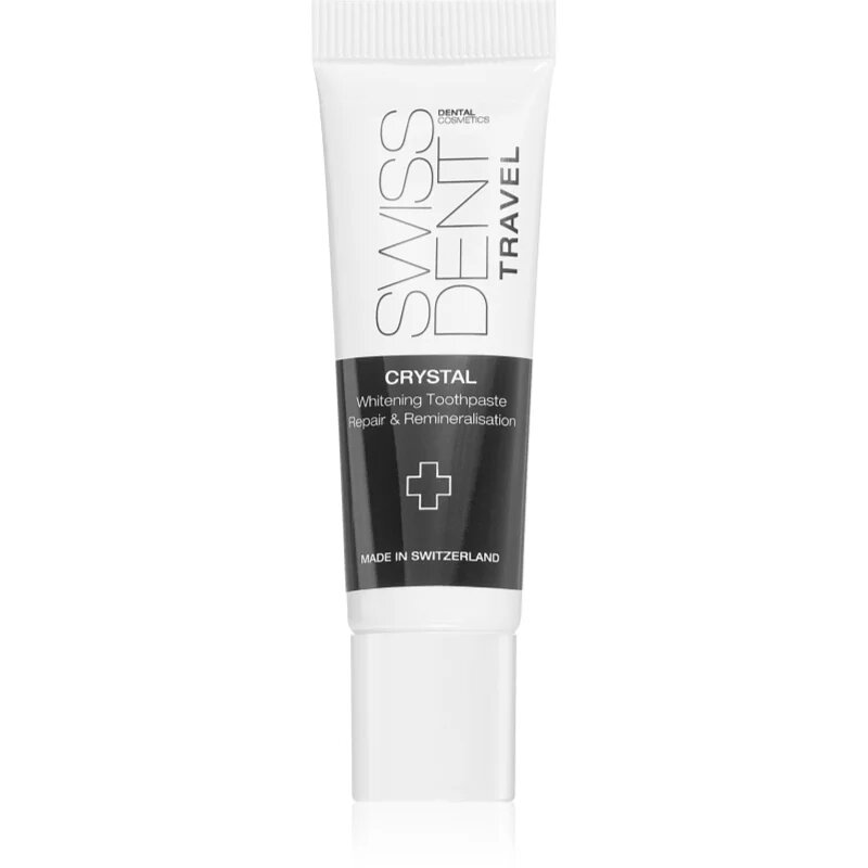 Swissdent Crystal Travel Tube remineralizacijska zobna pasta z belilnim učinkom 10 ml
