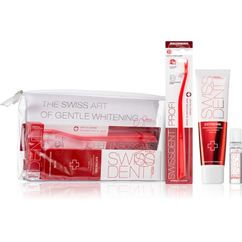 Swissdent Extreme Promo Kit set zobne nege za nežno beljenje zob in zaščito zobne sklenine