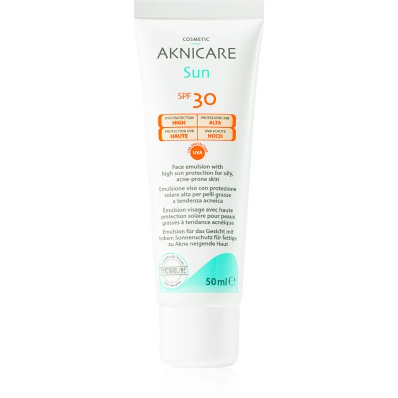 Synchroline Aknicare Sun zaščitna krema za mastno k aknam nagnjeno kožo SPF 30 50 ml