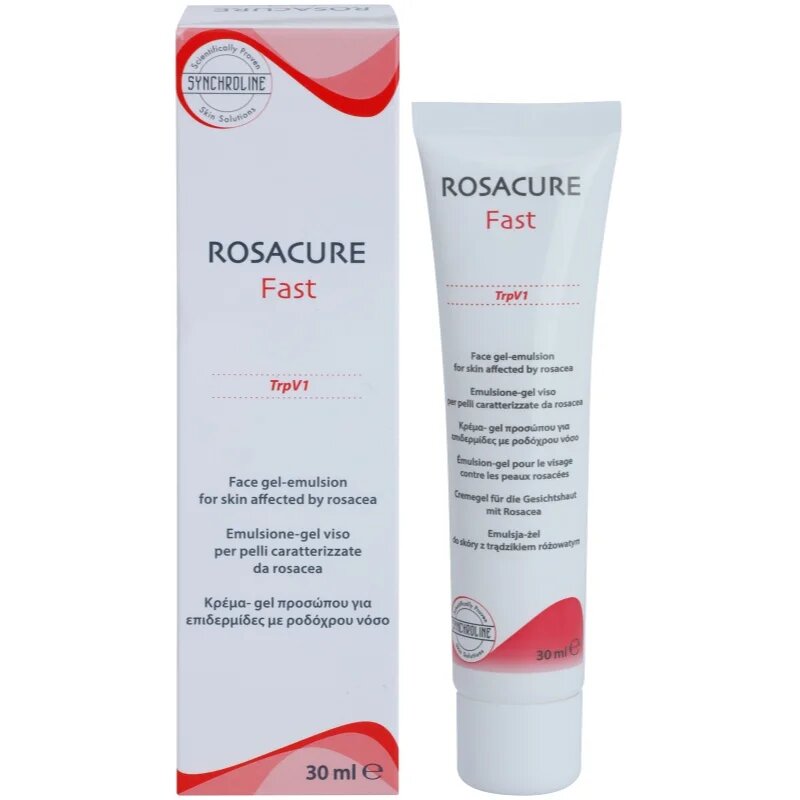 Synchroline Rosacure Fast gelasta emulzija za občutljivo kožo nagnjeno k rdečici 30 ml