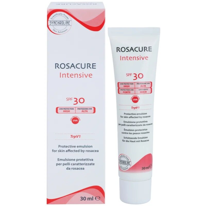 Synchroline Rosacure Intensive zaščitna emulzija za občutljivo kožo nagnjeno k rdečici SPF 30 30 ml