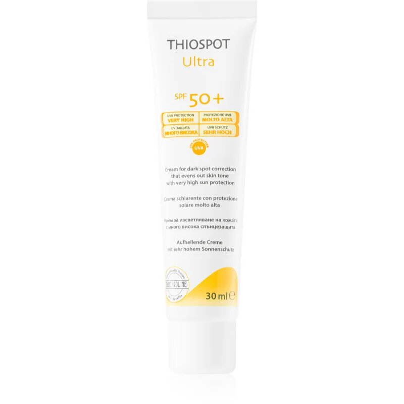 Synchroline Thiospot Ultra posvetlitvena krema za kožo s hiperpigmentacijo SPF 50+ 30 ml