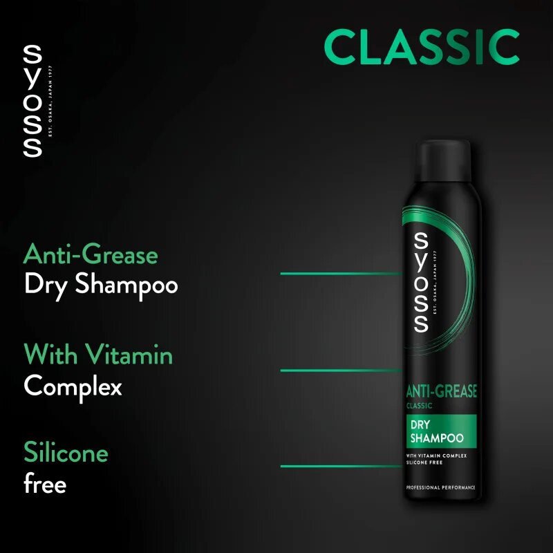 Syoss Anti Grease suhi šampon za hitro mastne lase 200 ml