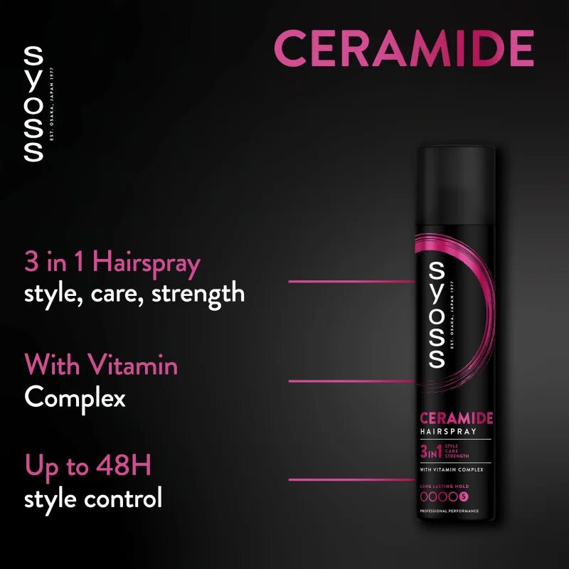 Syoss Ceramide Hairspray lak za lase z ekstra močnim utrjevanjem 300 ml