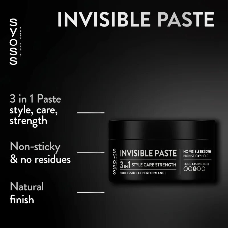 Syoss Invisible Hold transparentna stiling pasta za srednje močno fiksacijo 100 ml