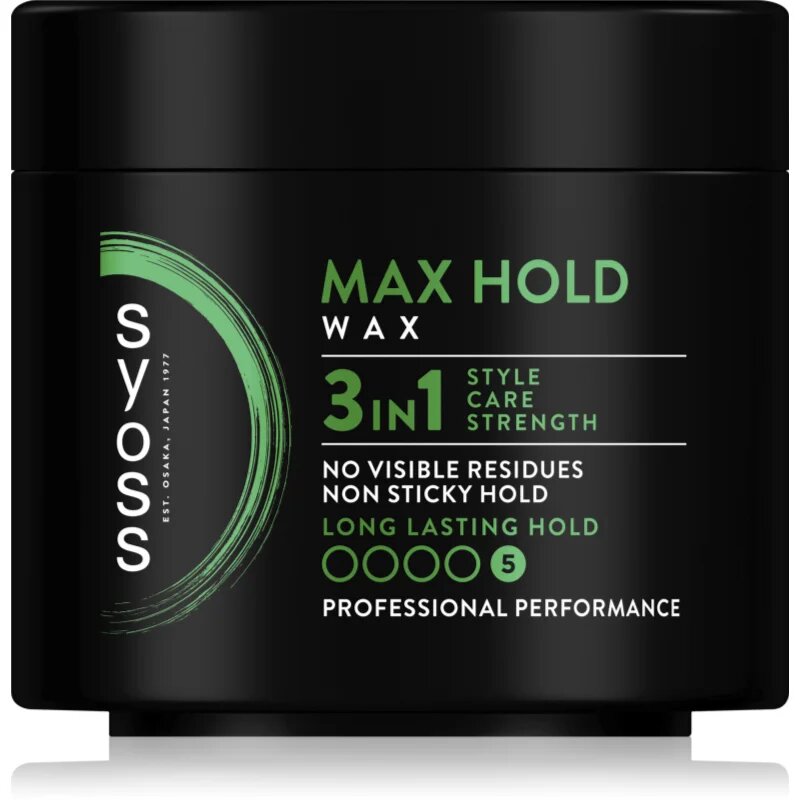 Syoss Max Hold vosek za stilsko oblikovanje las z ekstra močnim utrjevanjem 150 ml