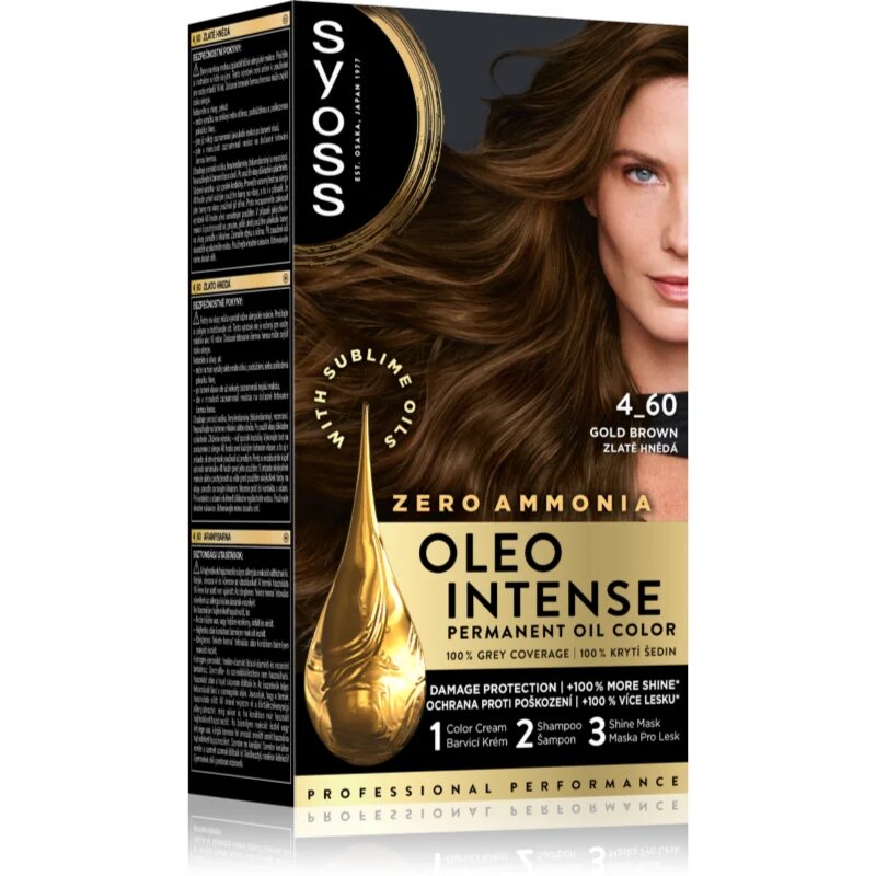 Syoss Oleo Intense permanentna barva za lase z oljem odtenek 4_60 Gold Brown 1 kos