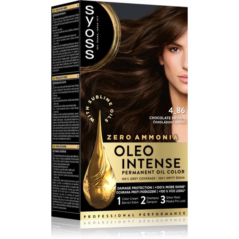 Syoss Oleo Intense permanentna barva za lase z oljem odtenek 4-86 Chocolate Brown 1 kos