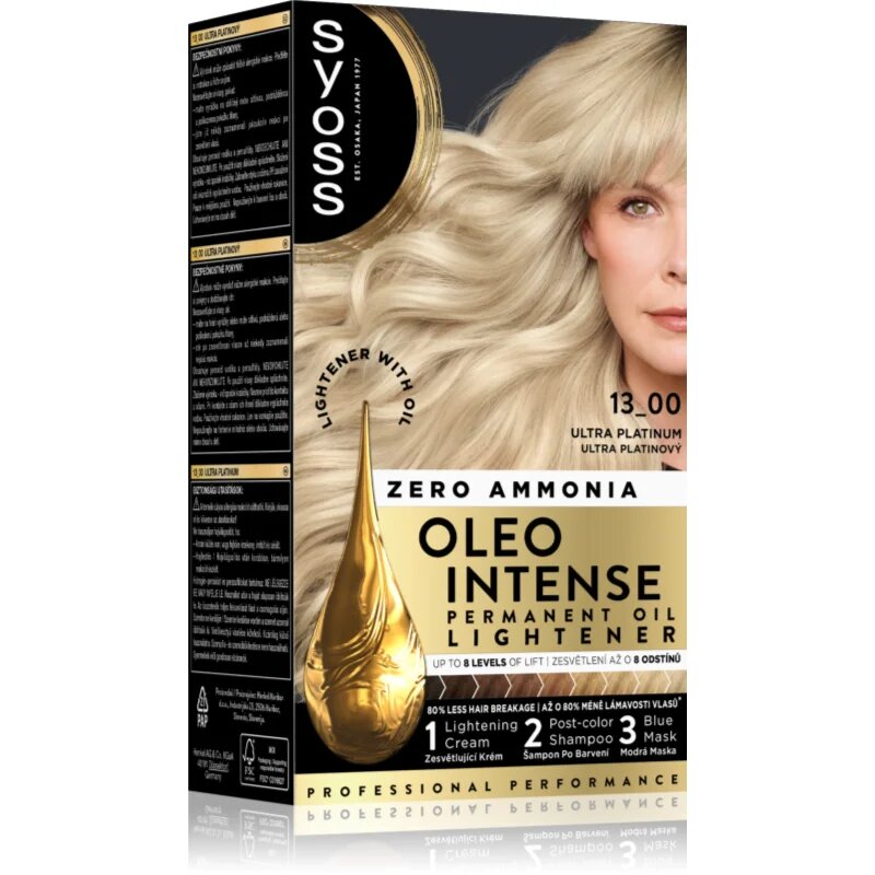 Syoss Oleo Intense permanentna barva za lase za posvetlitev las odtenek 13-00 Ultra Platinum 50 ml
