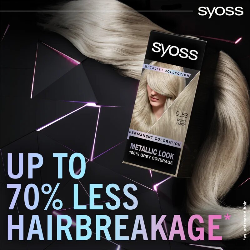 Syoss Permanent Color Metallic Collection permanentna barva za lase odtenek 9-53 Silver Blush 1 kos