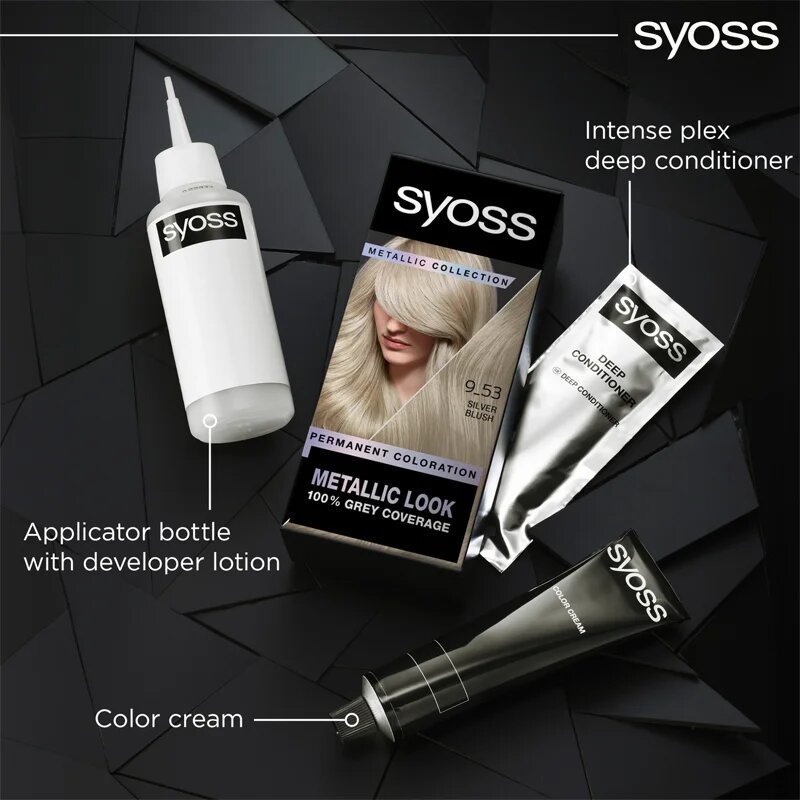 Syoss Permanent Color Metallic Collection permanentna barva za lase odtenek 9-53 Silver Blush 1 kos