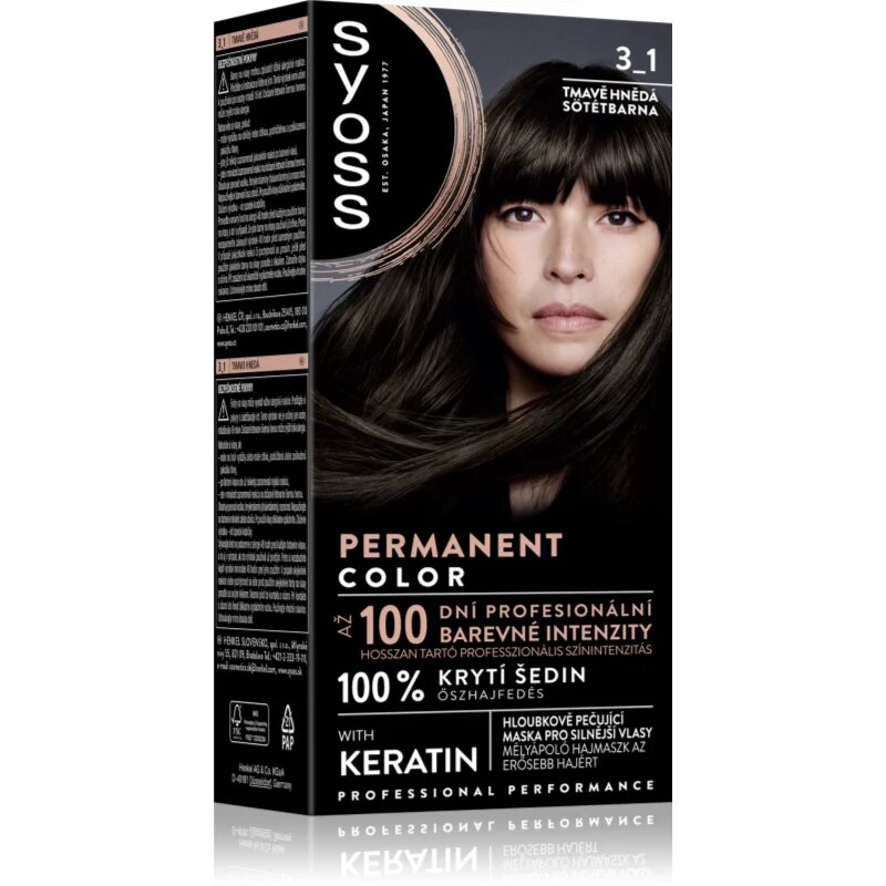 Syoss Permanent Color permanentna barva za lase odtenek 3_1 Dark Brown 1 kos