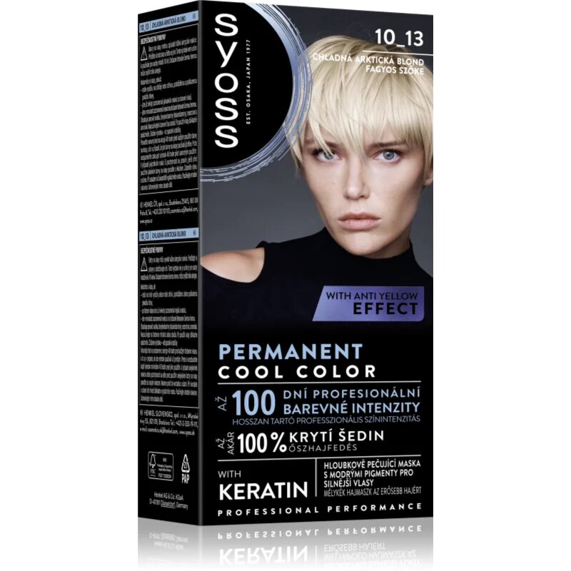 Syoss Permanent Cool Color permanentna barva za lase s hladnim podtonom odtenek 10_13 Arctic Blond 1 kos