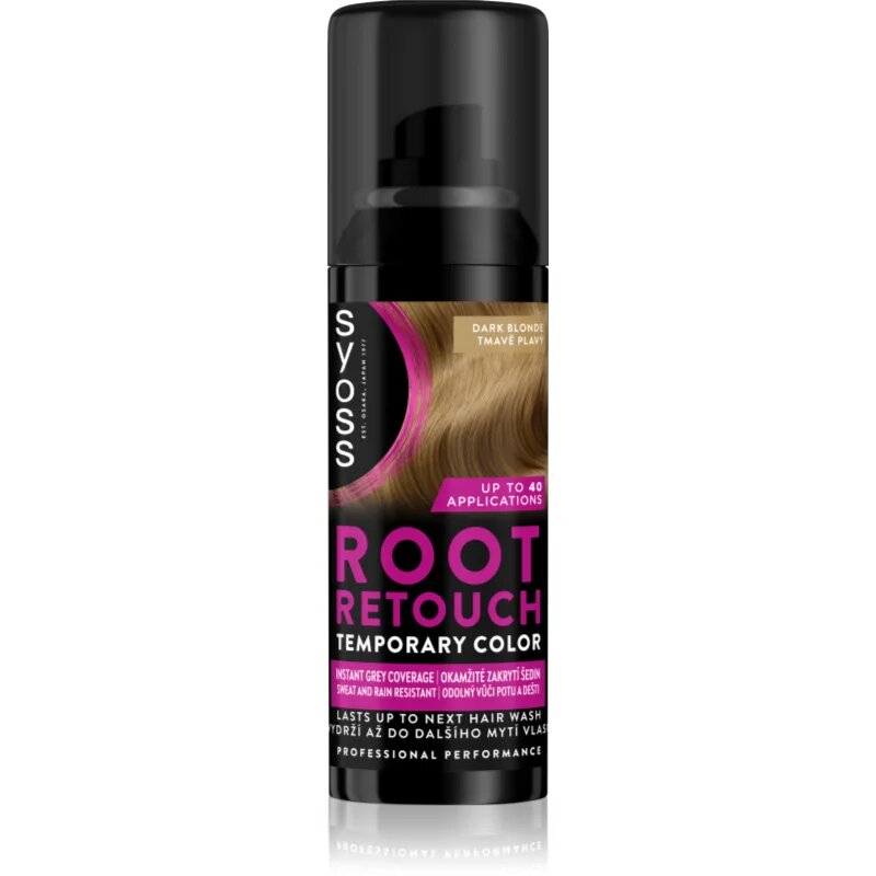 Syoss Root Retoucher tonirana barva za narastek v pršilu odtenek Dark Blonde 120 ml