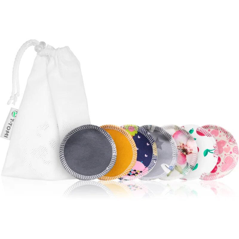 T-Tomi Make-up Removal Pads Set Soft 1 Week pralne blazinice za odstranjevanje ličil COLOUR + Laundry Wash Bag 7 kos