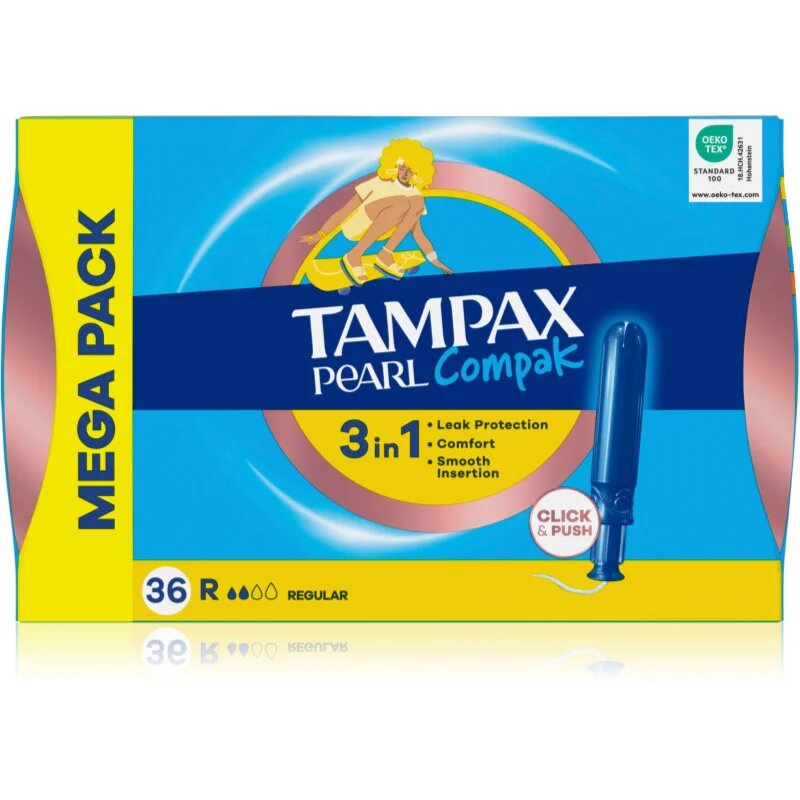 Tampax Pearl Compak Regular tamponi z aplikatorjem 36 kos