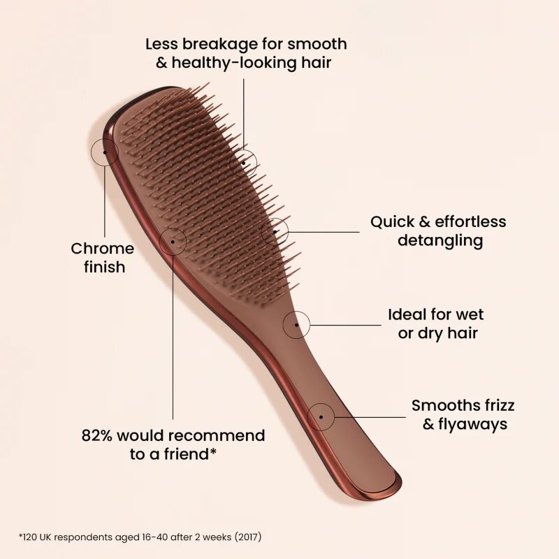 Tangle Teezer Ultimate Detangler Chrome ravna krtača za ravne in kodraste lase Chocolate Bronze 1 kos