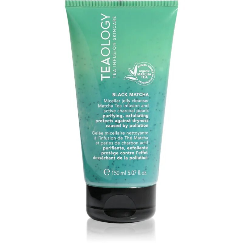 Teaology Cleansing Black Matcha Micellar Jelly Cleanser čistilna micelarna emulzija s piling učinkom 150 ml