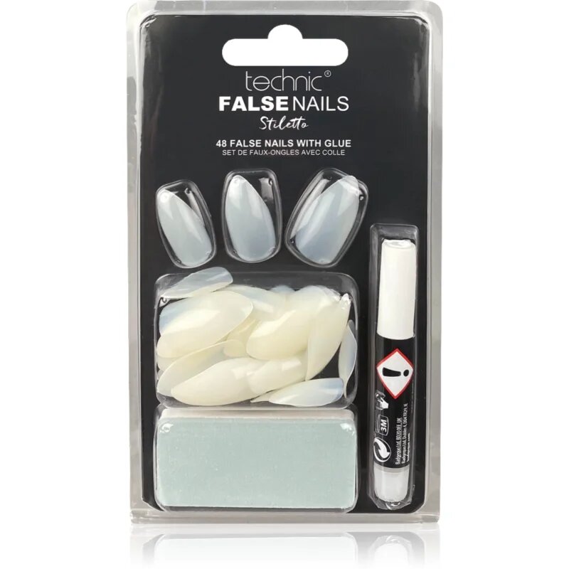 Technic Cosmetics False Nails Stiletto umetni nohti 48 kos