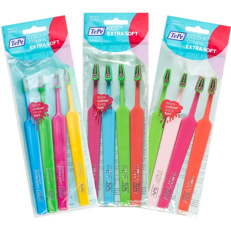 TePe Colour Compact zobne ščetke ekstra soft 4 kos